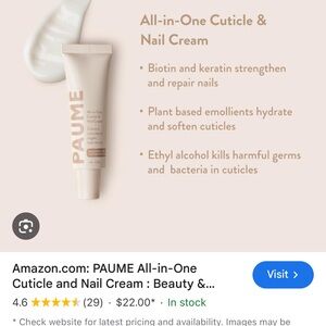 Paume all in one cuticle and nail cream NIB 0.75OZ